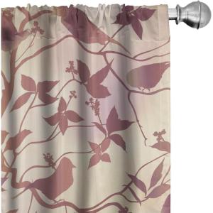 Ambesonne Delicate Roses Curtains, Retro Themed Garden Scene Flowers Vintage with Neutral Colors, Window Treatments 2 Panel Set for Living Room Bedroom, Pair of – 28″ x 63″, Pale Peach Pale Grey Dust(Dried Rose Pale Peach)