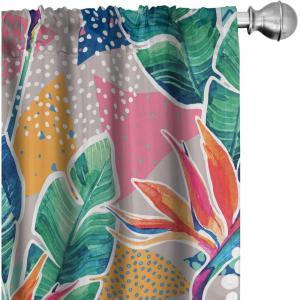 Ambesonne Delicate Roses Curtains, Retro Themed Garden Scene Flowers Vintage with Neutral Colors, Window Treatments 2 Panel Set for Living Room Bedroom, Pair of – 28″ x 63″, Pale Peach Pale Grey Dust(Fern Green Pastel Pink)