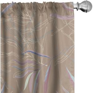 Ambesonne Delicate Roses Curtains, Retro Themed Garden Scene Flowers Vintage with Neutral Colors, Window Treatments 2 Panel Set for Living Room Bedroom, Pair of – 28″ x 63″, Pale Peach Pale Grey Dust(Pale Lilac Khaki Cream)