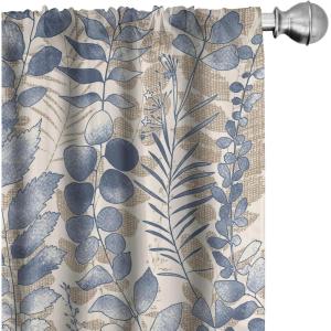 Ambesonne Delicate Roses Curtains, Retro Themed Garden Scene Flowers Vintage with Neutral Colors, Window Treatments 2 Panel Set for Living Room Bedroom, Pair of – 28″ x 63″, Pale Peach Pale Grey Dust(Dark Ceil Blue Brown)
