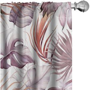 Ambesonne Delicate Roses Curtains, Retro Themed Garden Scene Flowers Vintage with Neutral Colors, Window Treatments 2 Panel Set for Living Room Bedroom, Pair of – 28″ x 63″, Pale Peach Pale Grey Dust(Mauve Taupe Ruby White)