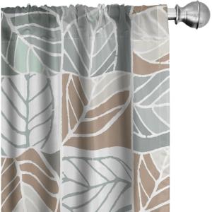 Ambesonne Delicate Roses Curtains, Retro Themed Garden Scene Flowers Vintage with Neutral Colors, Window Treatments 2 Panel Set for Living Room Bedroom, Pair of – 28″ x 63″, Pale Peach Pale Grey Dust(Caramel Cadet Blue)