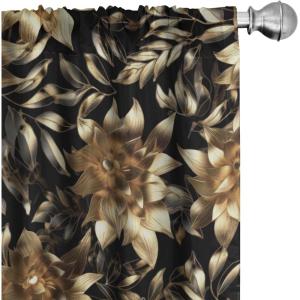 Ambesonne Delicate Roses Curtains, Retro Themed Garden Scene Flowers Vintage with Neutral Colors, Window Treatments 2 Panel Set for Living Room Bedroom, Pair of – 28″ x 63″, Pale Peach Pale Grey Dust(Amber Pale Yellow Dimgray)