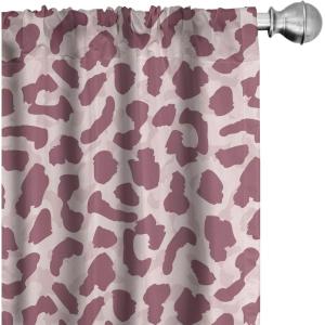 Ambesonne Exotic Boho Curtains, Simple Design Modern Linear Flamingo Pattern with Leaves Neutral Art, Window Treatments 2 Panel Set for Living Room Bedroom, Pair of – 28″ x 63″, Pale Azure Blue Coral(Dried Rose Pale Pink)