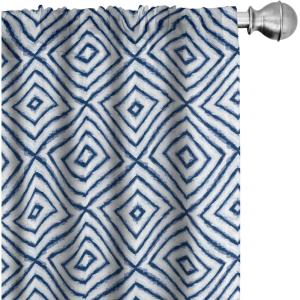 Ambesonne Exotic Boho Curtains, Simple Design Modern Linear Flamingo Pattern with Leaves Neutral Art, Window Treatments 2 Panel Set for Living Room Bedroom, Pair of – 28″ x 63″, Pale Azure Blue Coral(Pale Azure Blue and Dark Blue)