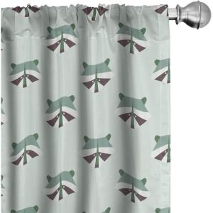 Ambesonne Exotic Boho Curtains, Simple Design Modern Linear Flamingo Pattern with Leaves Neutral Art, Window Treatments 2 Panel Set for Living Room Bedroom, Pair of – 28″ x 63″, Pale Azure Blue Coral(Mint Green Laurel Green)