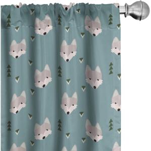 Ambesonne Exotic Boho Curtains, Simple Design Modern Linear Flamingo Pattern with Leaves Neutral Art, Window Treatments 2 Panel Set for Living Room Bedroom, Pair of – 28″ x 63″, Pale Azure Blue Coral(Cadet Blue Pale Salmon)