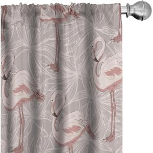 Ambesonne Floral Curtains, Fashion Design Garden Artwork of Repetitive Red Peony Flowers Neutral, Window Treatments 2 Panel Set for Living Room Bedroom, Pair of – 28″ x 84″, Dark Coral Pale Caramel(Blush Dust Warm Taupe)