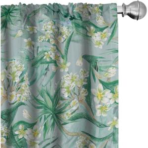 Ambesonne Floral Curtains, Neutral Colors Delicate Blooming Flowers Pattern Dreamy Blush Tone Art, Window Treatments 2 Panel Set for Living Room Bedroom, Pair of – 28″ x 63″, Hot Pink Charcoal Grey(Reseda Green and Amber)