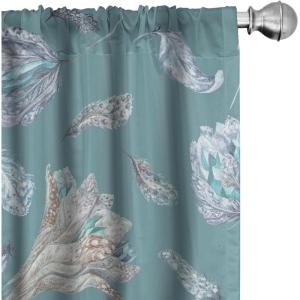Ambesonne Floral Curtains, Neutral Colors Delicate Blooming Flowers Pattern Dreamy Blush Tone Art, Window Treatments 2 Panel Set for Living Room Bedroom, Pair of – 28″ x 63″, Hot Pink Charcoal Grey(Petrol Blue Pale Seafoam)