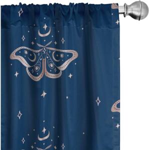 Ambesonne Floral Design Curtains, Traditional Damask Flower Pattern Geometric Neutral Boho Artwork, Window Treatments 2 Panel Set for Living Room Bedroom, Pair of – 28″ x 95″, Cobalt Blue and White(Cobalt Blue Pale Eggshell)