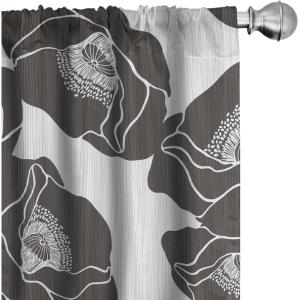 Ambesonne Floral Design Curtains, Tropical Themed Neutral Colors Boho Flowers Vintage with Leafy Art, Window Treatments 2 Panel Set for Living Room Bedroom, Pair of – 28″ x 63″, Dark Coral Pale Grey(Dimgray Coconut)