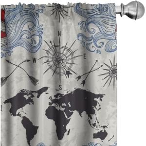 Ambesonne Floral Design Curtains, Tropical Themed Neutral Colors Boho Flowers Vintage with Leafy Art, Window Treatments 2 Panel Set for Living Room Bedroom, Pair of – 28″ x 63″, Dark Coral Pale Grey(Pale Eggshell Raspberry)