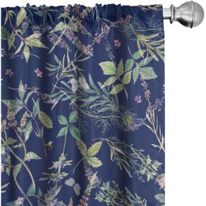 Ambesonne Floral Design Curtains, Tropical Themed Neutral Colors Boho Flowers Vintage with Leafy Art, Window Treatments 2 Panel Set for Living Room Bedroom, Pair of – 28″ x 63″, Dark Coral Pale Grey(Peacock Green Navy Blue)