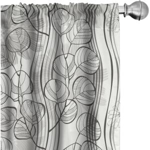 Ambesonne Floral Design Curtains, Tropical Themed Neutral Colors Boho Flowers Vintage with Leafy Art, Window Treatments 2 Panel Set for Living Room Bedroom, Pair of – 28″ x 63″, Dark Coral Pale Grey(Pale Sepia Dust Coconut)