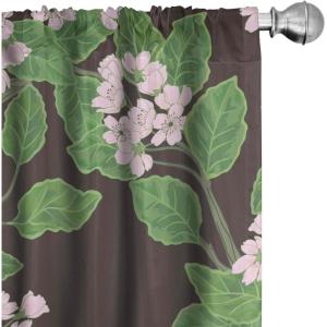 Ambesonne Gothic Wings Curtains, Outline Style Illustrated Wild Nature Moth Pattern Neutral Colors, Window Treatments 2 Panel Set for Living Room Bedroom, Pair of – 28″ x 63″, Charcoal Grey Sea Blue(Reseda Green Soft Pink)