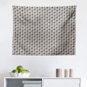 Ambesonne Houndstooth Tapestry, Neutral Colored Grayscale Pastel Toned Motives Continuous Pattern Art, Fabric Wall Hanging Decor for Bedroom Living Room Dorm, 45″ X 30″, Dust and Purpleblue(Dust and Purpleblue)