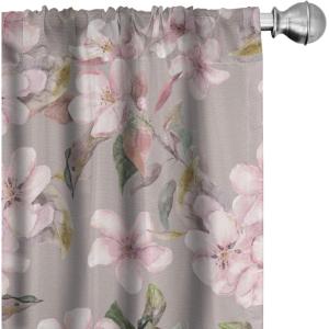 Ambesonne Retro Curtains, Sketch Style Continuous Neutral Colors Floral Motifs Lines Dreamy Artwork, Window Treatments 2 Panel Set for Living Room Bedroom, Pair of – 28″ x 63″, Soft Pink Pale Purple(Dried Rose and Dark Sepia)