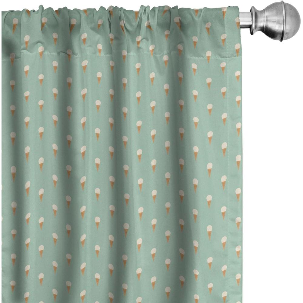 imageAmbesonne Ice Cream Curtains Gelato in Cones Tasty Refreshing Treats Pop Art Style Simplistic Print Window Treatments 2 Panel Set for Living Room Bedroom Pair of  28 x 63 Almond Green EggshellAlmond Green Eggshell