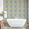 Ambesonne Abstract Modern Art Peel & Stick Wallpaper for Home, Neutral Colors Boho Stripes Simple Design Geometric Print, Self-Adhesive Living Room Kitchen Accent, 13″ x 100″, Orange Sky Blue Cream