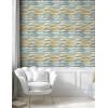 Ambesonne Abstract Modern Art Peel & Stick Wallpaper for Home, Neutral Colors Boho Stripes Simple Design Geometric Print, Self-Adhesive Living Room Kitchen Accent, 13″ x 100″, Orange Sky Blue Cream