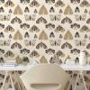 Ambesonne American Traditional Peel & Stick Wallpaper for Home, Oldschool Inspired Moth Illustration with Floral Wings, Self-Adhesive Living Room Kitchen Accent, 13″ x 100″, Camel Cream Charcoal Grey