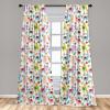 Ambesonne Animal Curtains, Playroom Pattern with Llama Alpaca Cactus and Leaves Design, Window Treatments 2 Panel Set for Living Room Bedroom, Pair of – 28″ x 84″, Purple Yellow