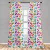 Ambesonne Butterfly Curtains, Surreal Animal Silhouettes with Floral Elements Faded Colors Romantic Design, Window Treatments 2 Panel Set for Living Room Bedroom, Pair of – 28″ x 95″, Multicolor White