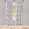 Ambesonne Butterfly Curtains, Surreal Animal Silhouettes with Floral Elements Faded Colors Romantic Design, Window Treatments 2 Panel Set for Living Room Bedroom, Pair of – 28″ x 95″, Multicolor White