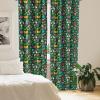 Ambesonne Cartoon Curtains, Forest Bugs Spider Butterfly Beetle Dragonfly Mantis Wasp Ladybug Flowers, Window Treatments 2 Panel Set for Living Room Bedroom, Pair of – 28″ x 84″, Emerald Multicolor(Emerald Multicolor)