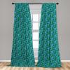 Ambesonne Floral Curtains, Forget-me-not Swirly Blossom Bouquets and Branches Season Repeating Pattern, Window Treatments 2 Panel Set for Living Room Bedroom, Pair of – 28″ x 84″, Teal and Sky Blue(Teal and Sky Blue)