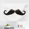 Ambesonne Hipster Tapestry, Men’s Mustache on Plain Backdrop Curly Shape Handlebar Facial Hair Modern, Fabric Wall Hanging Decor for Bedroom Living Room Dorm, 45″ X 30″, Dark Brown and White(Dark Brown and White)