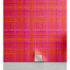 Ambesonne Abstract Peel & Stick Wallpaper for Home, Plaid Pattern Inspired Hand Drawn Vertical and Horizontal Stripes, Self-Adhesive Living Room Kitchen Accent, 13″ x 36″, Hot Pink and Burnt Orange