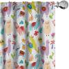 Ambesonne Animal Curtains, Playroom Pattern with Llama Alpaca Cactus and Leaves Design, Window Treatments 2 Panel Set for Living Room Bedroom, Pair of – 28″ x 84″, Purple Yellow