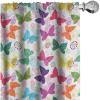Ambesonne Butterfly Curtains, Surreal Animal Silhouettes with Floral Elements Faded Colors Romantic Design, Window Treatments 2 Panel Set for Living Room Bedroom, Pair of – 28″ x 95″, Multicolor White