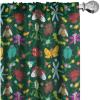 Ambesonne Cartoon Curtains, Forest Bugs Spider Butterfly Beetle Dragonfly Mantis Wasp Ladybug Flowers, Window Treatments 2 Panel Set for Living Room Bedroom, Pair of – 28″ x 84″, Emerald Multicolor(Emerald Multicolor)
