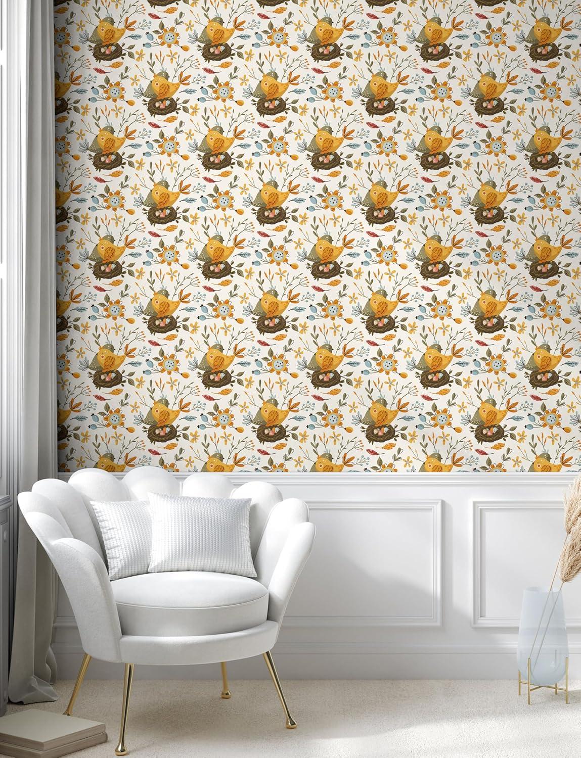imageAmbesonne Magnolia Peel amp Stick Wallpaper for Home Classic Pattern of Urban Jungle Flowers with Leaves Modern Farmhouse SelfAdhesive Living Room Kitchen Accent 13 x 72 Pale Rose Hunter GreenPale Coffee Green Beige