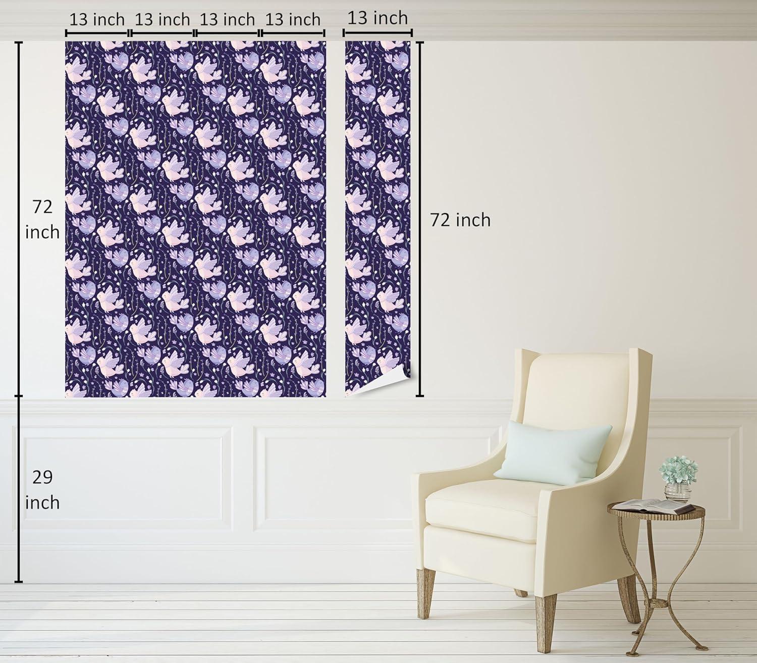 imageAmbesonne Magnolia Peel amp Stick Wallpaper for Home Classic Pattern of Urban Jungle Flowers with Leaves Modern Farmhouse SelfAdhesive Living Room Kitchen Accent 13 x 72 Pale Rose Hunter GreenDark Indigo and Ceil Blue