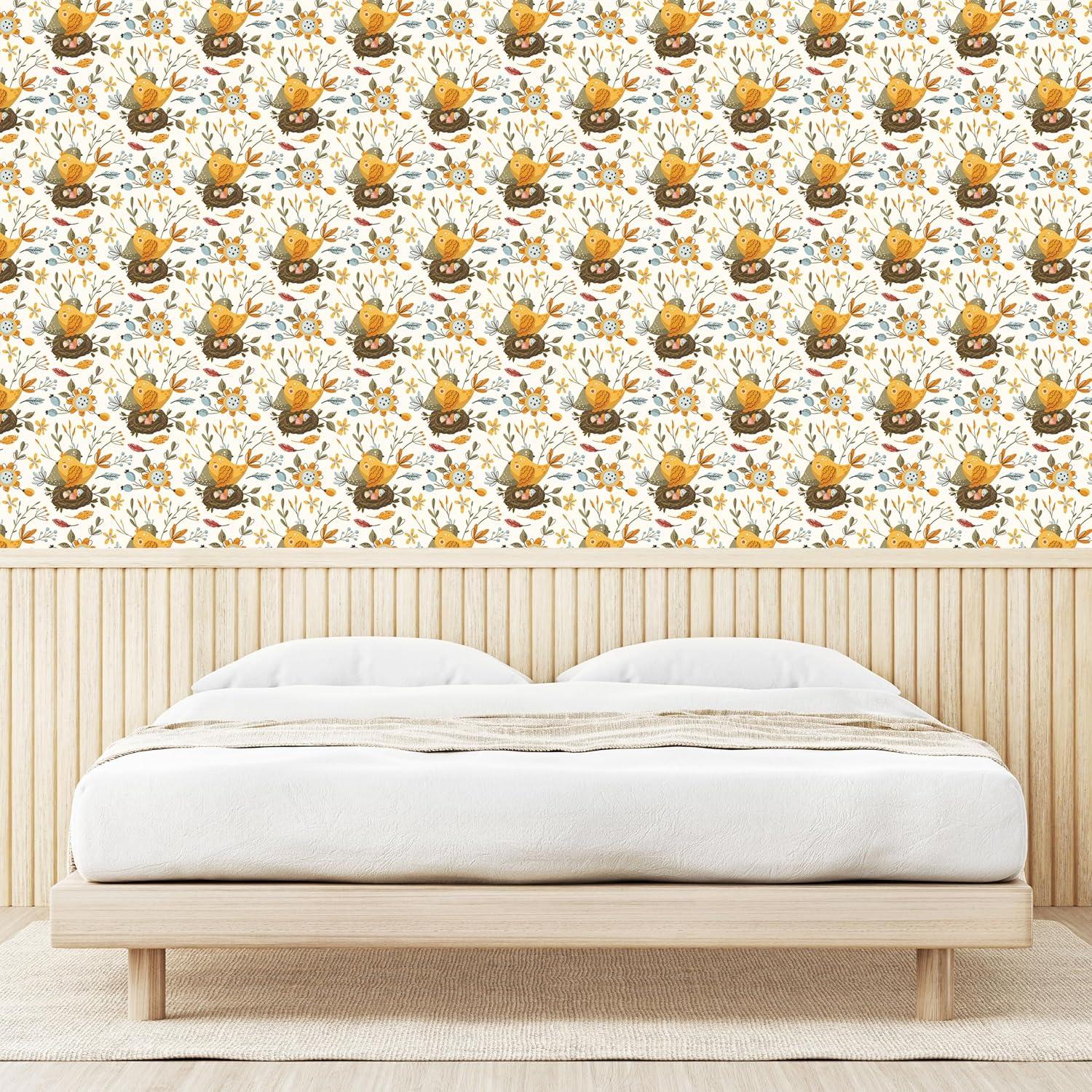 imageAmbesonne Magnolia Peel amp Stick Wallpaper for Home Classic Pattern of Urban Jungle Flowers with Leaves Modern Farmhouse SelfAdhesive Living Room Kitchen Accent 13 x 72 Pale Rose Hunter GreenPale Coffee Green Beige
