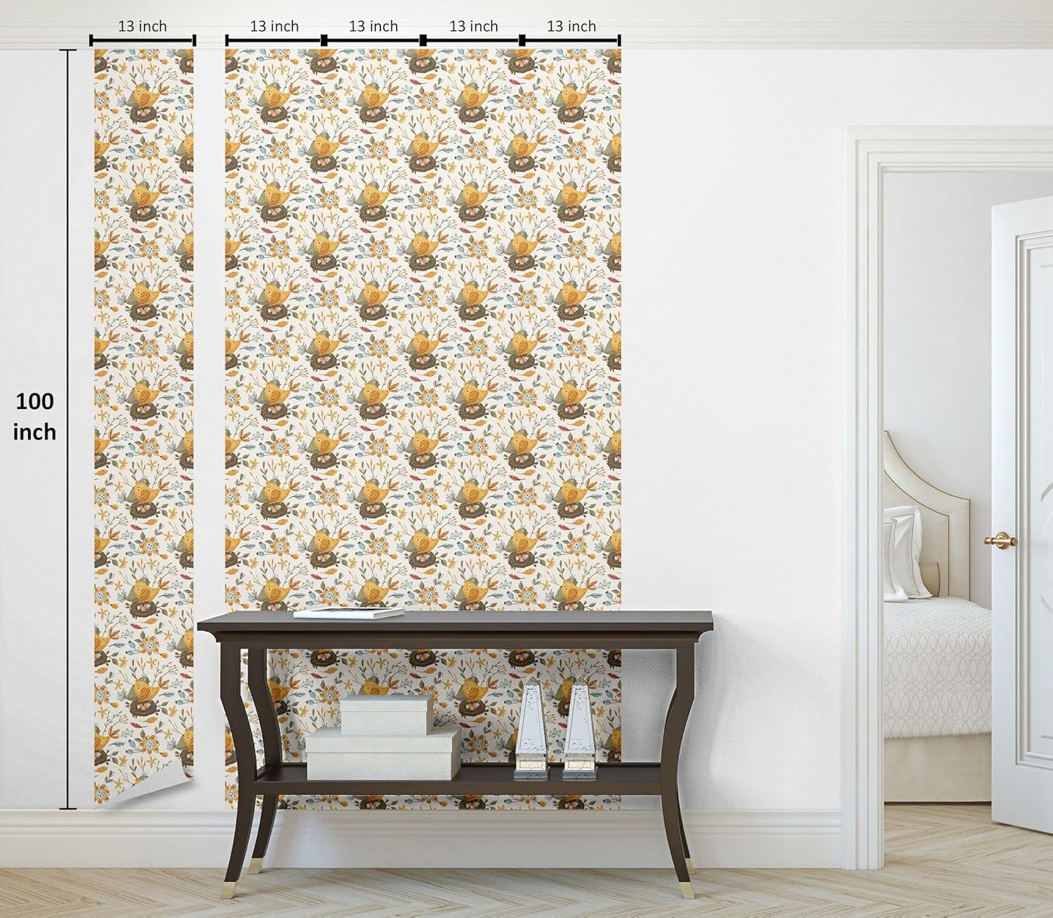 imageAmbesonne Magnolia Peel amp Stick Wallpaper for Home Classic Pattern of Urban Jungle Flowers with Leaves Modern Farmhouse SelfAdhesive Living Room Kitchen Accent 13 x 72 Pale Rose Hunter GreenPale Coffee Green Beige