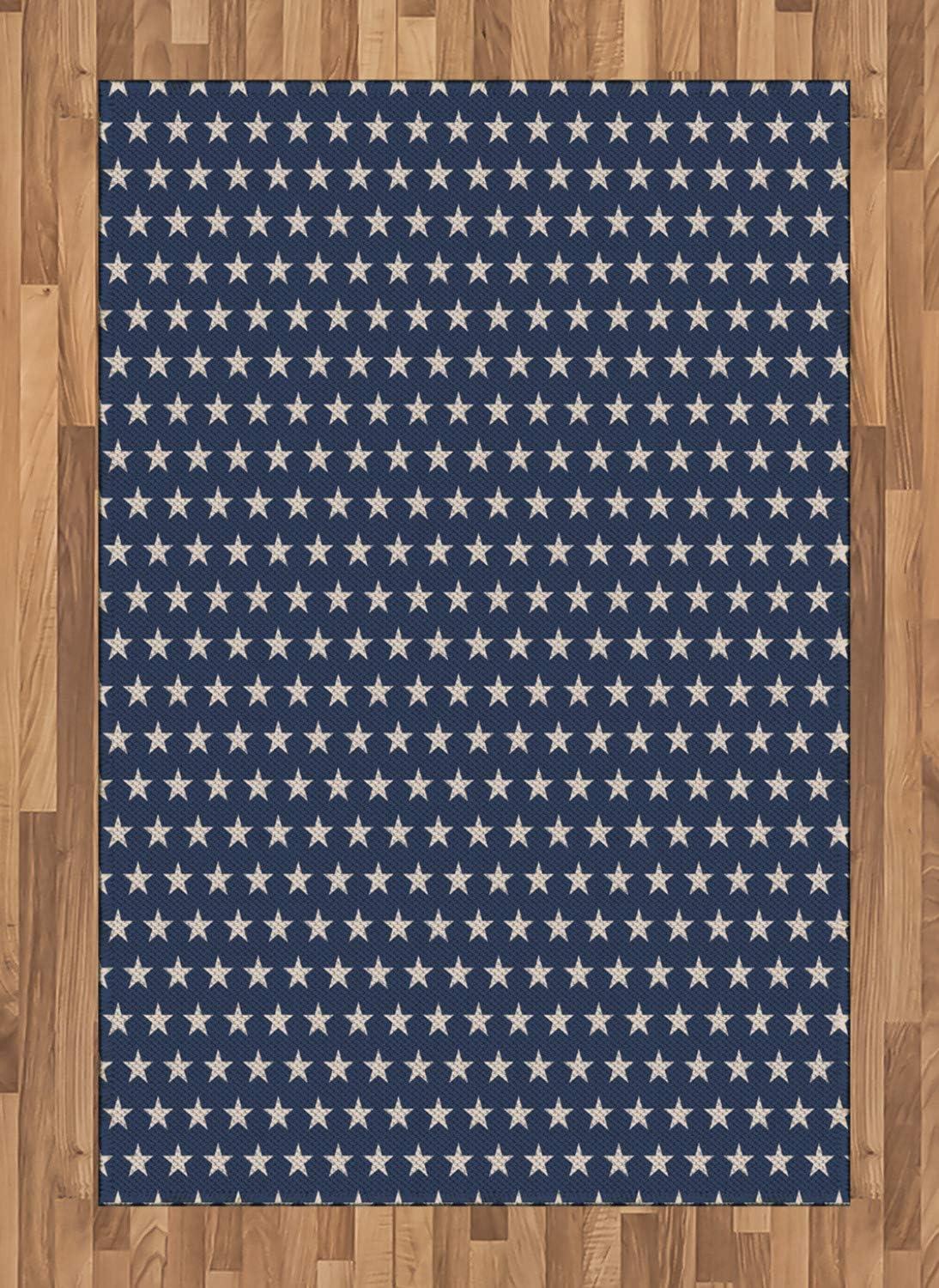 imageAmbesonne Modern Area Rug Modern Style Typography Word Arrangements Tracking Coffee Themed Beverage Design Flat Woven Accent Rug for Living Room Bedroom Dining Room 4 X 57 BrownNight Blue
