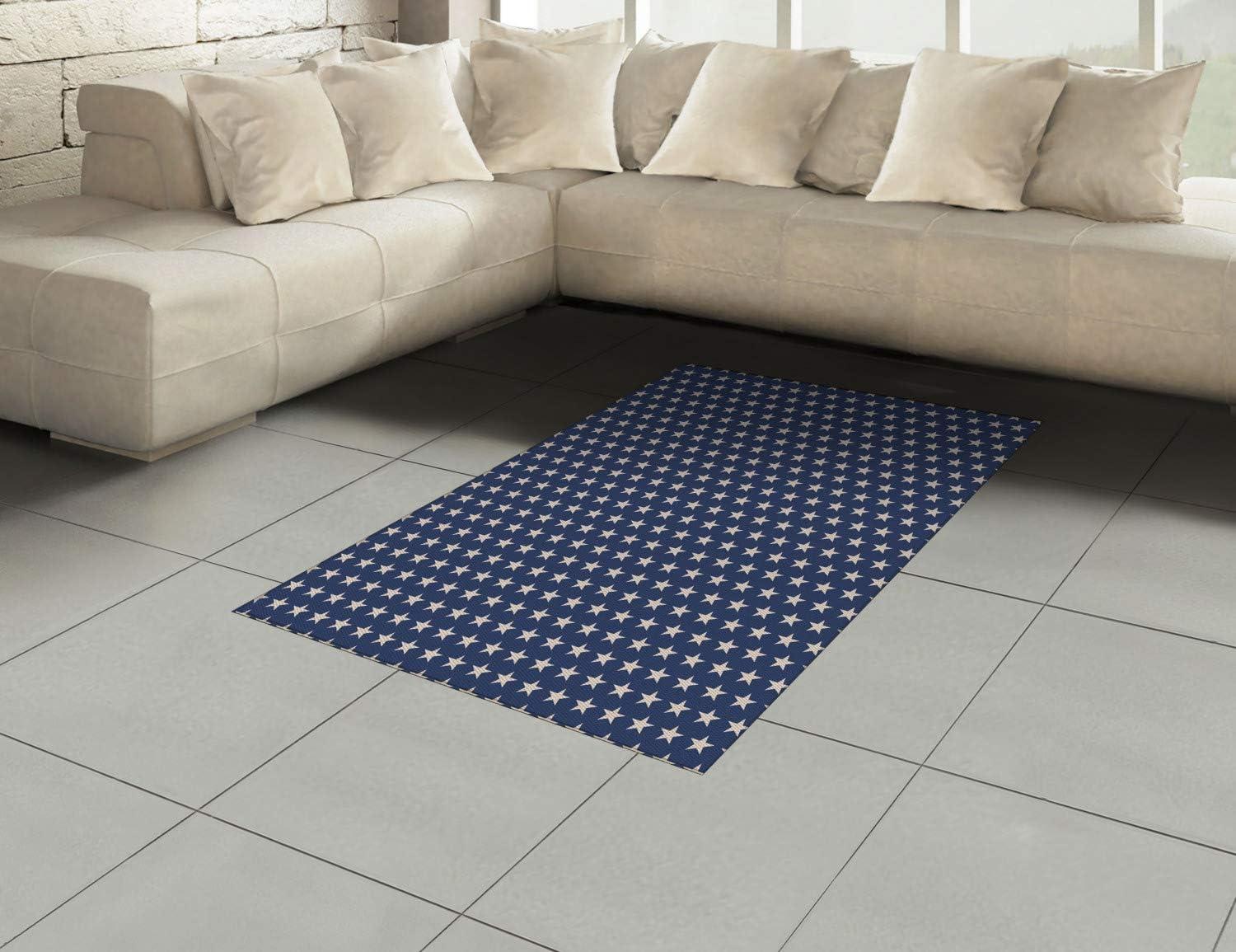 imageAmbesonne Modern Area Rug Modern Style Typography Word Arrangements Tracking Coffee Themed Beverage Design Flat Woven Accent Rug for Living Room Bedroom Dining Room 4 X 57 BrownNight Blue