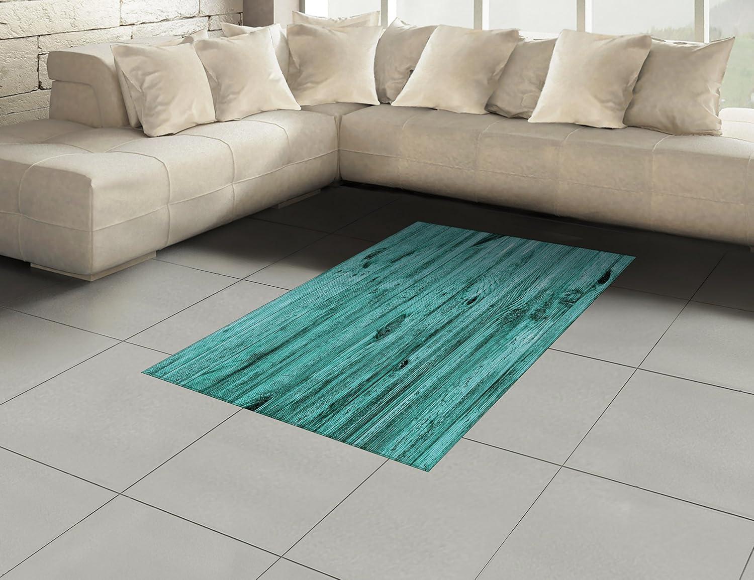 imageAmbesonne Modern Area Rug Modern Style Typography Word Arrangements Tracking Coffee Themed Beverage Design Flat Woven Accent Rug for Living Room Bedroom Dining Room 4 X 57 BrownTeal Blue