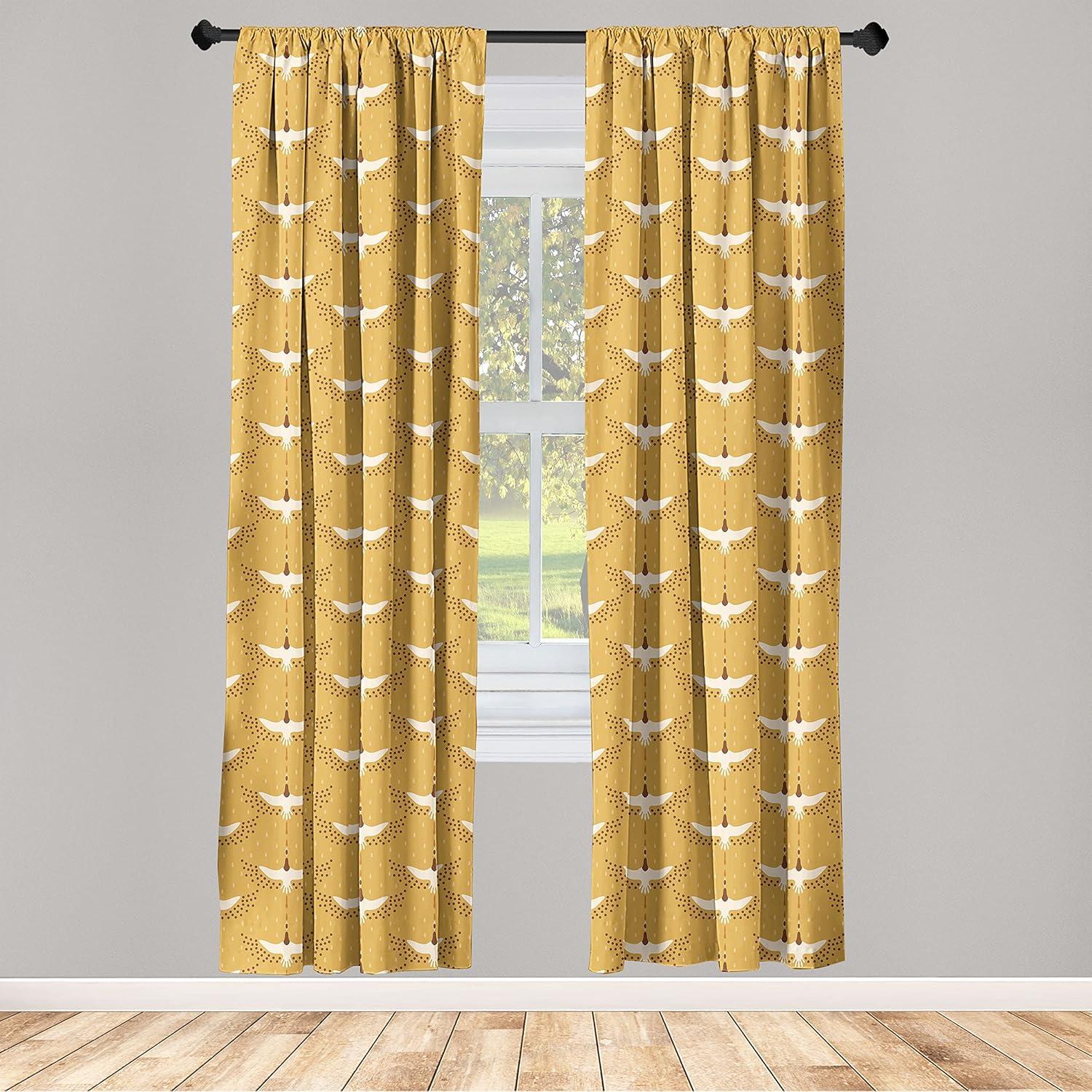imageAmbesonne Skull Pattern Curtains Blooming Gothic Motif with Daisy Flowers Dragonflies Butterflies Window Treatments 2 Panel Set for Living Room Bedroom Pair of 28 x 63 Reseda Green Off WhiteApricot Ivory and Chocolate