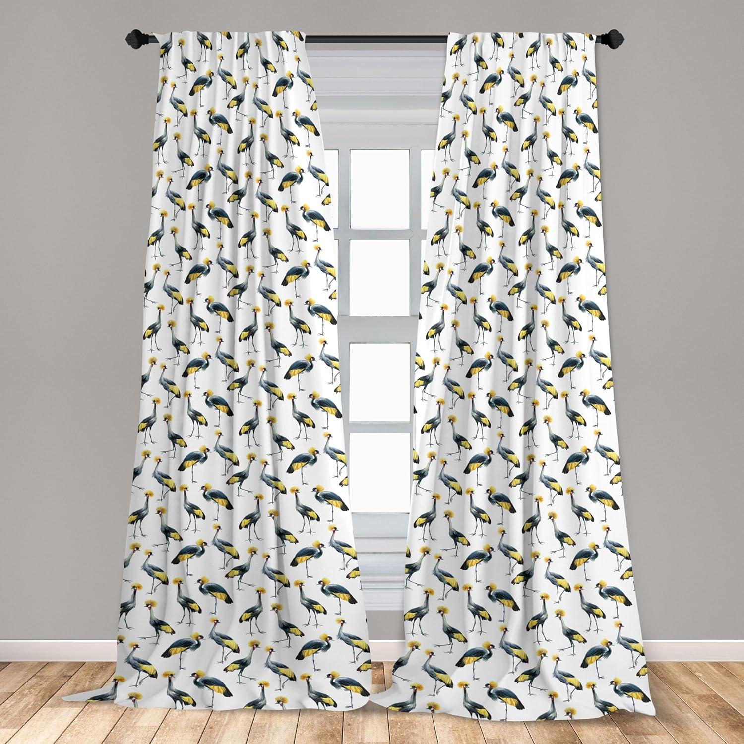 imageAmbesonne Skull Pattern Curtains Blooming Gothic Motif with Daisy Flowers Dragonflies Butterflies Window Treatments 2 Panel Set for Living Room Bedroom Pair of 28 x 63 Reseda Green Off WhiteEarth Yellow and Night Blue