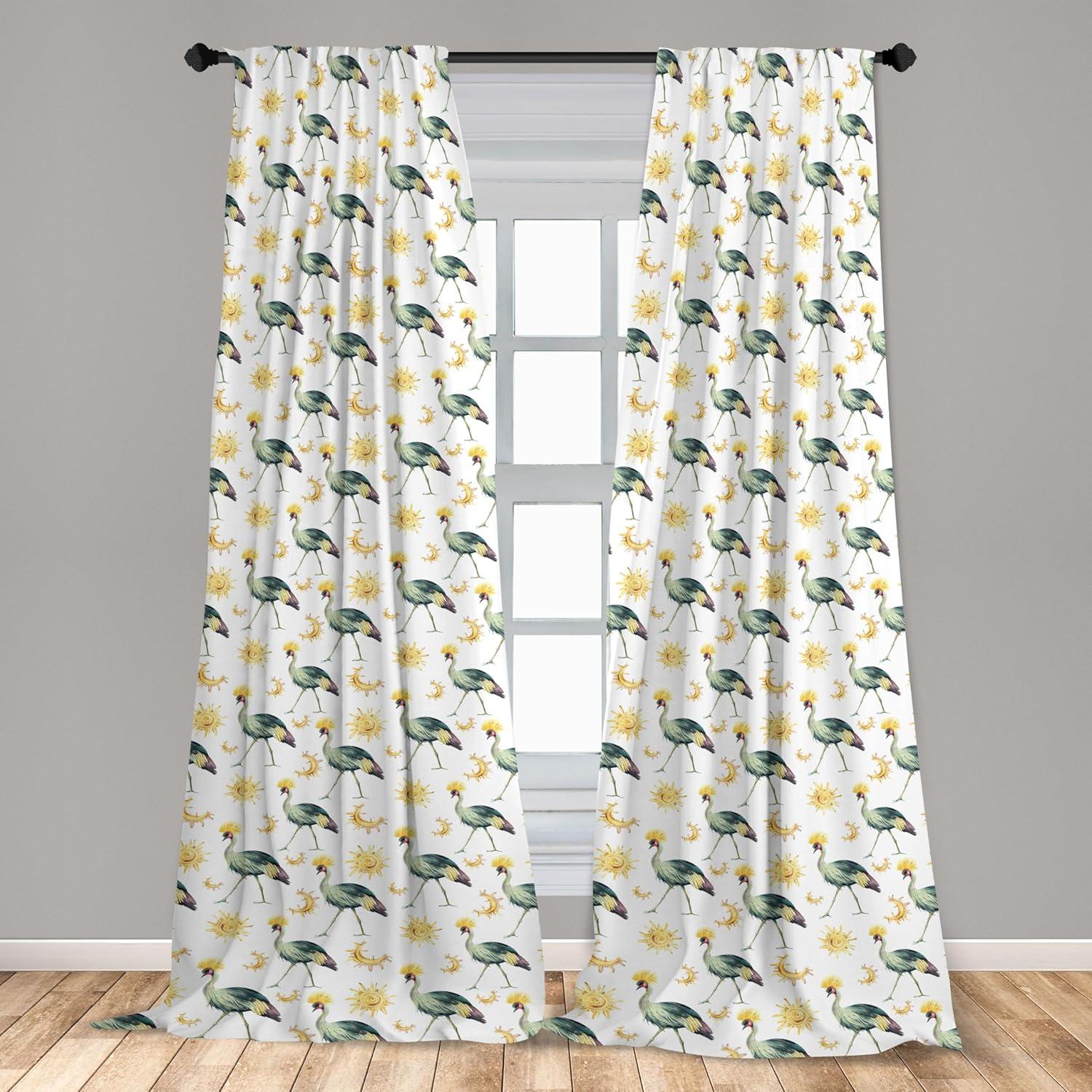 imageAmbesonne Skull Pattern Curtains Blooming Gothic Motif with Daisy Flowers Dragonflies Butterflies Window Treatments 2 Panel Set for Living Room Bedroom Pair of 28 x 63 Reseda Green Off WhitePale Earth Yellow Ivory