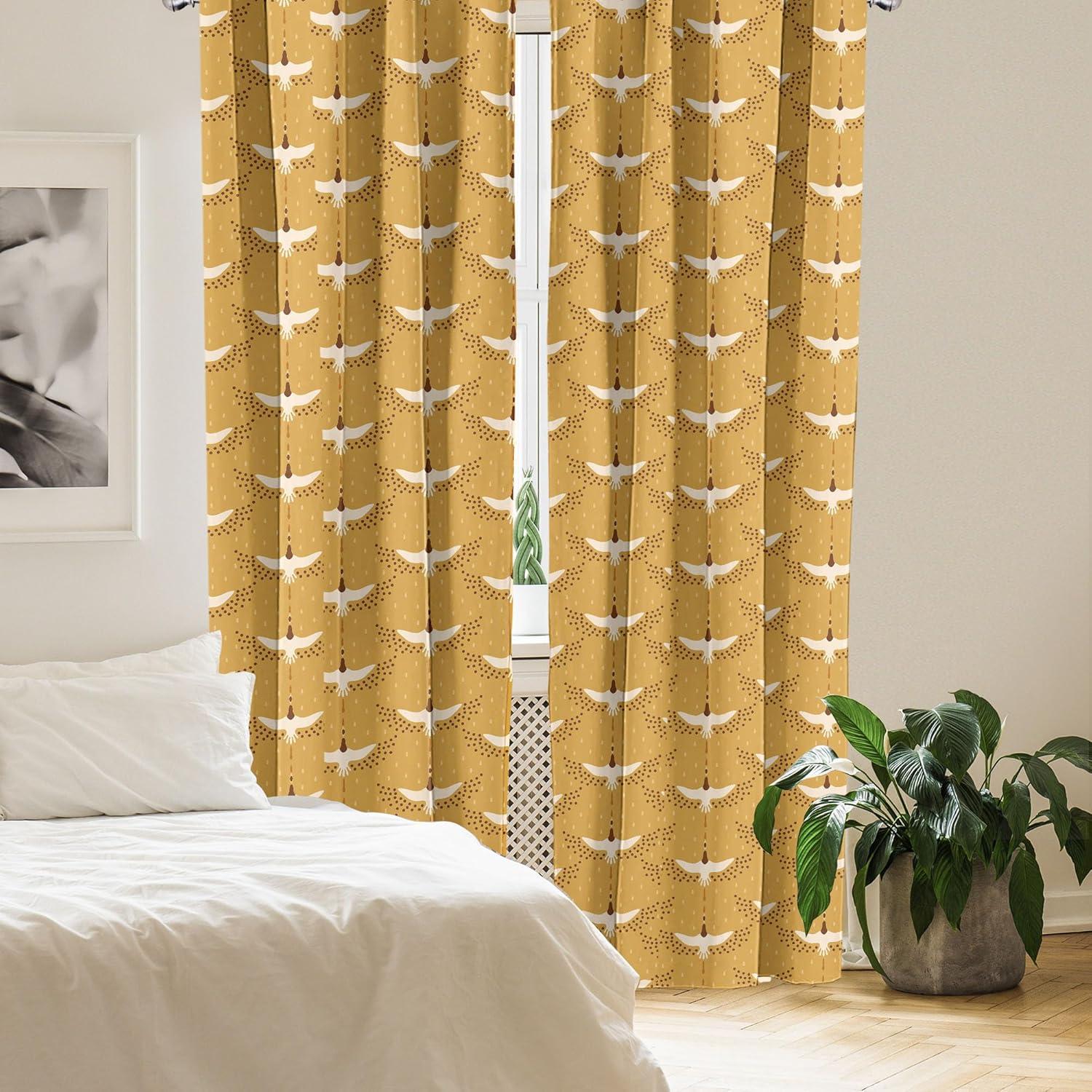 imageAmbesonne Skull Pattern Curtains Blooming Gothic Motif with Daisy Flowers Dragonflies Butterflies Window Treatments 2 Panel Set for Living Room Bedroom Pair of 28 x 63 Reseda Green Off WhiteApricot Ivory and Chocolate