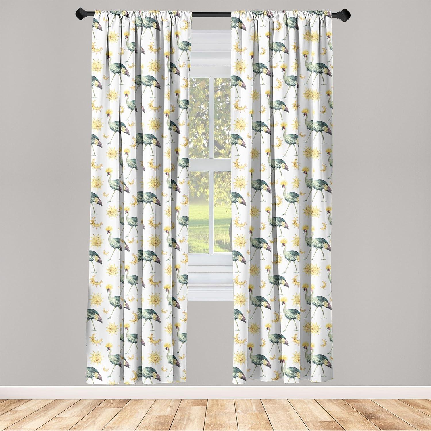 imageAmbesonne Skull Pattern Curtains Blooming Gothic Motif with Daisy Flowers Dragonflies Butterflies Window Treatments 2 Panel Set for Living Room Bedroom Pair of 28 x 63 Reseda Green Off WhitePale Earth Yellow Ivory