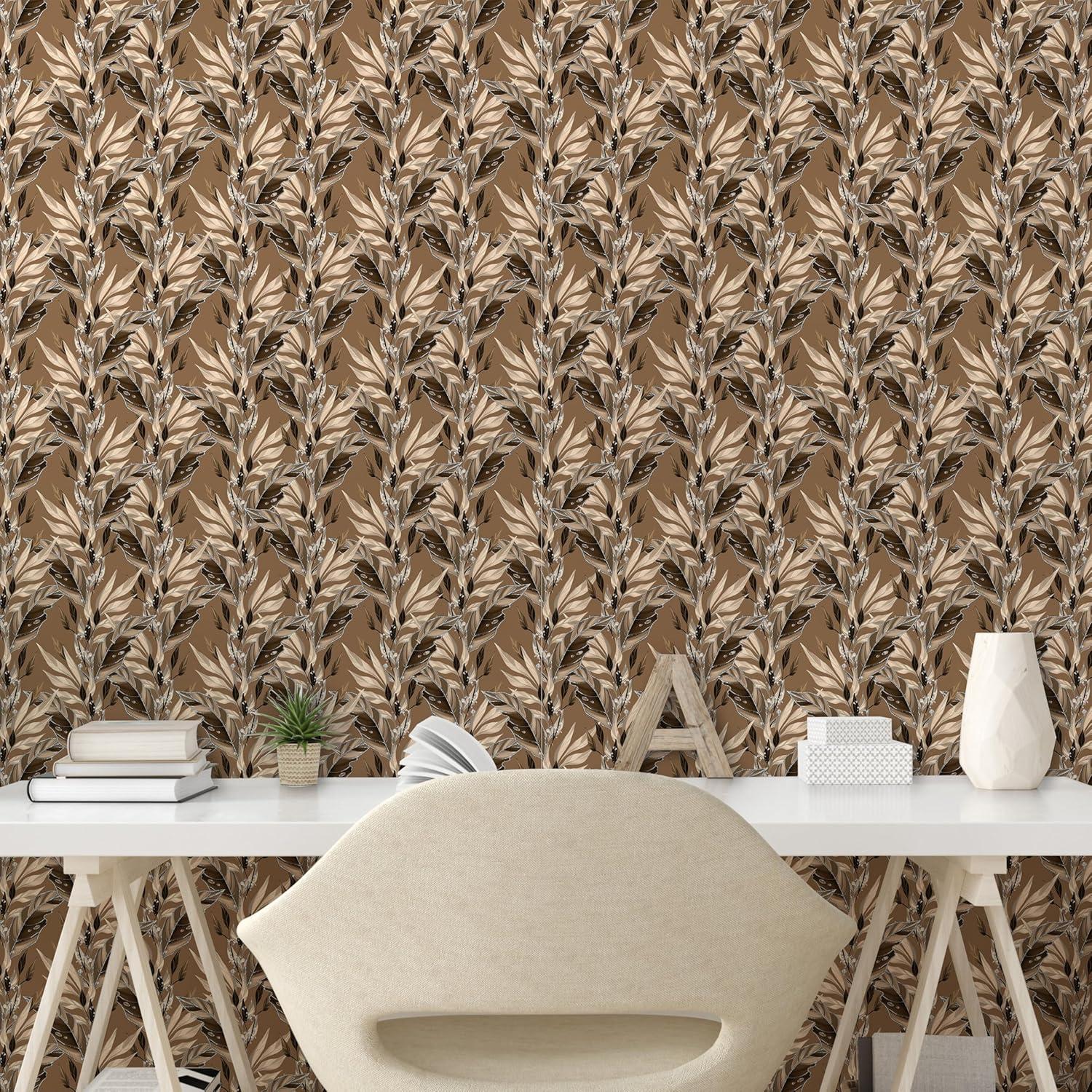 imageAmbesonne Summer Floral Peel amp Stick Wallpaper for Home Monochromatic Love Vibe with Delicate Sour Cherry Kiss Theme SelfAdhesive Living Room Kitchen Accent 13 x 36 Burgundy Ruby and PinkUmber Pastel Brown Taupe