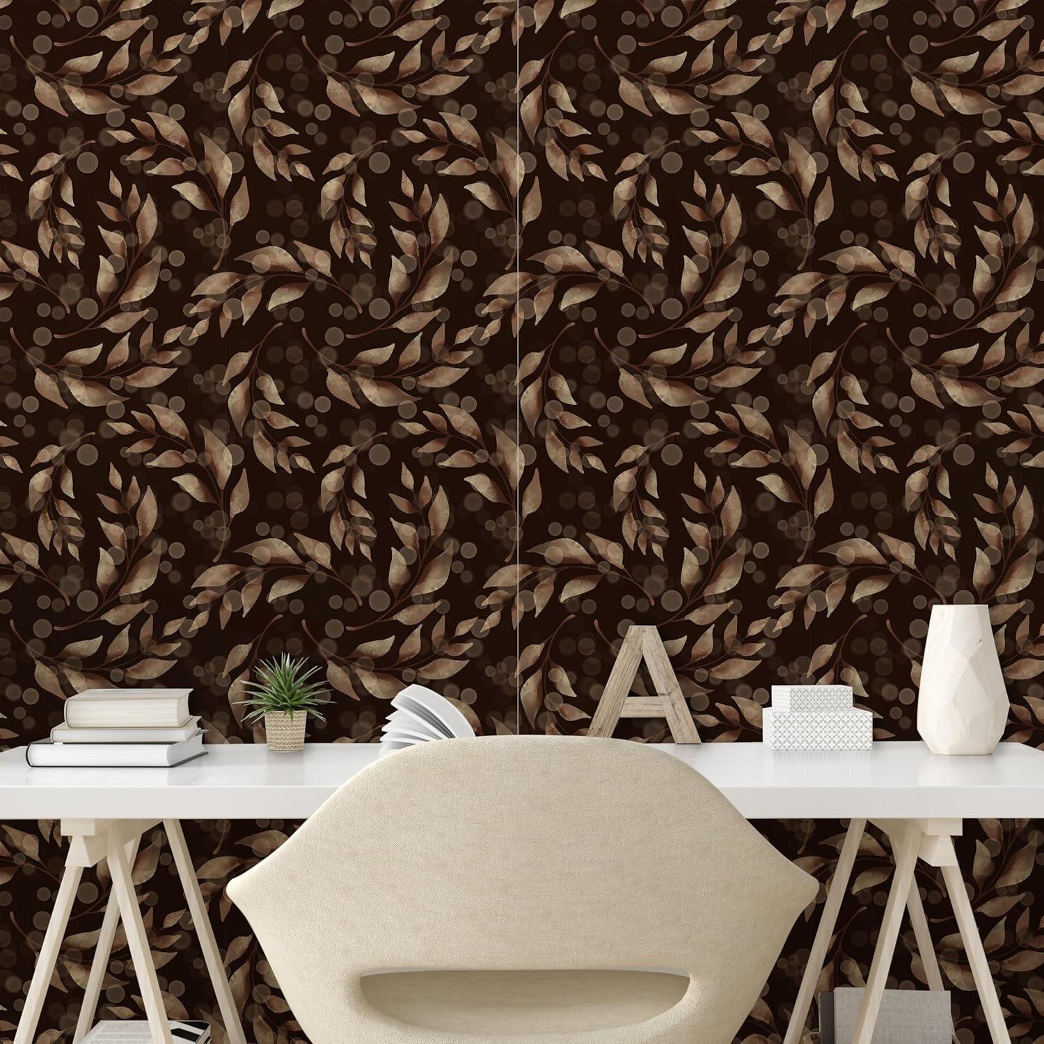 imageAmbesonne Summer Floral Peel amp Stick Wallpaper for Home Monochromatic Love Vibe with Delicate Sour Cherry Kiss Theme SelfAdhesive Living Room Kitchen Accent 13 x 36 Burgundy Ruby and PinkGreen Brown Cocoa Brown